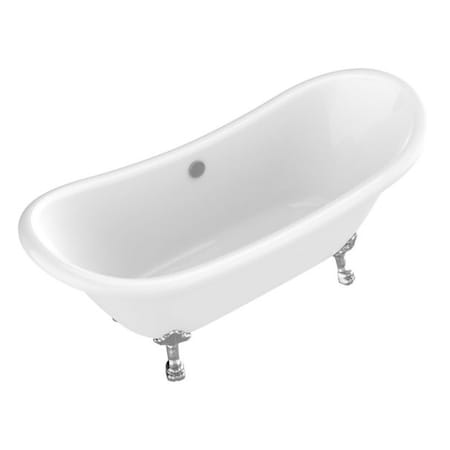 Anzzi Belissima 69.29 in Double Slipper Acrylic Claw Foot Tub in White FT-CF130LXFT-CH